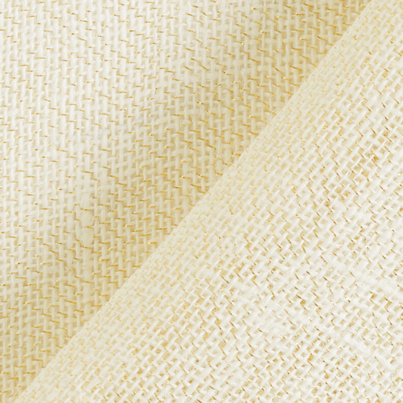 Decor Fabric Jute Lurex 150 cm – ivory/gold,  image number 4