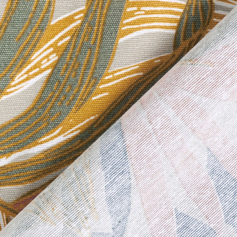 Decor Fabric Canvas Jungle Leaves 280 cm – light taupe/copper,  image number 4