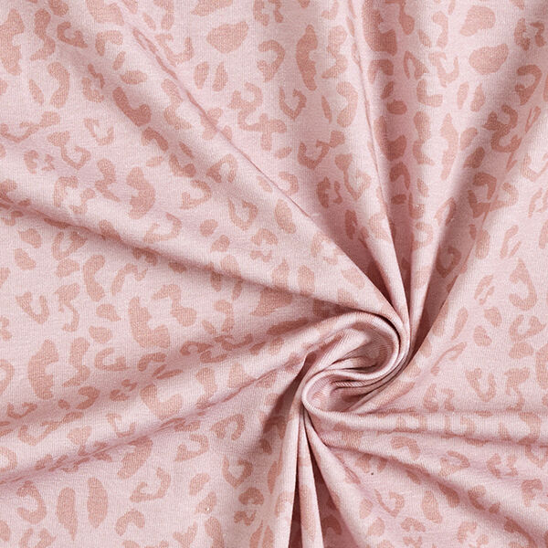 Leopard Print Cotton Jersey – light dusky pink,  image number 3