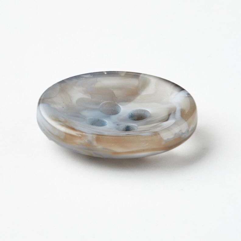 4-hole button marbled [Ø 15 mm] – baby blue/beige,  image number 2