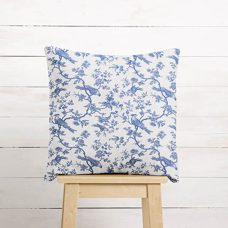 Cotton Cretonne birds – royal blue/offwhite,  image number 7
