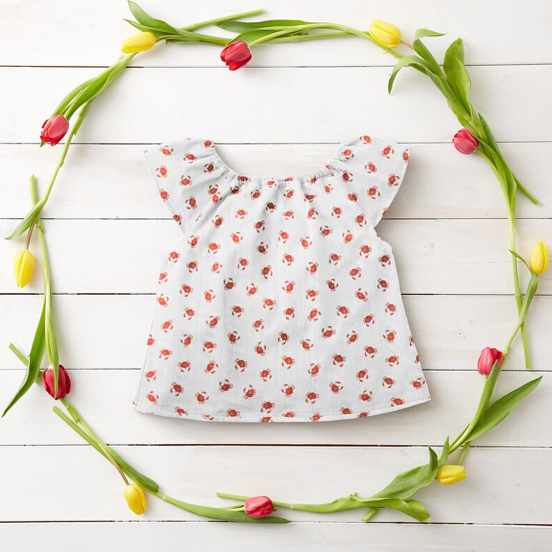 GOTS Double Gauze/Muslin Crabs | Poppy Fabrics – ivory,  image number 7