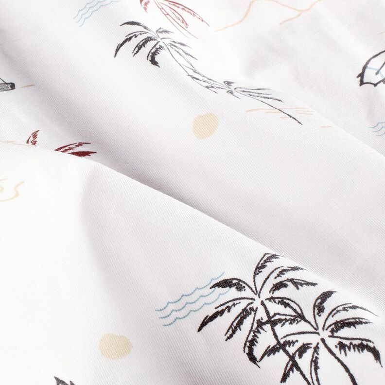 Cotton Jersey tropical beach – ivory/caramel,  image number 2