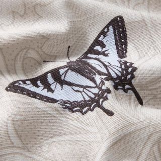 Decor Fabric Half Panama butterflies – light beige, 