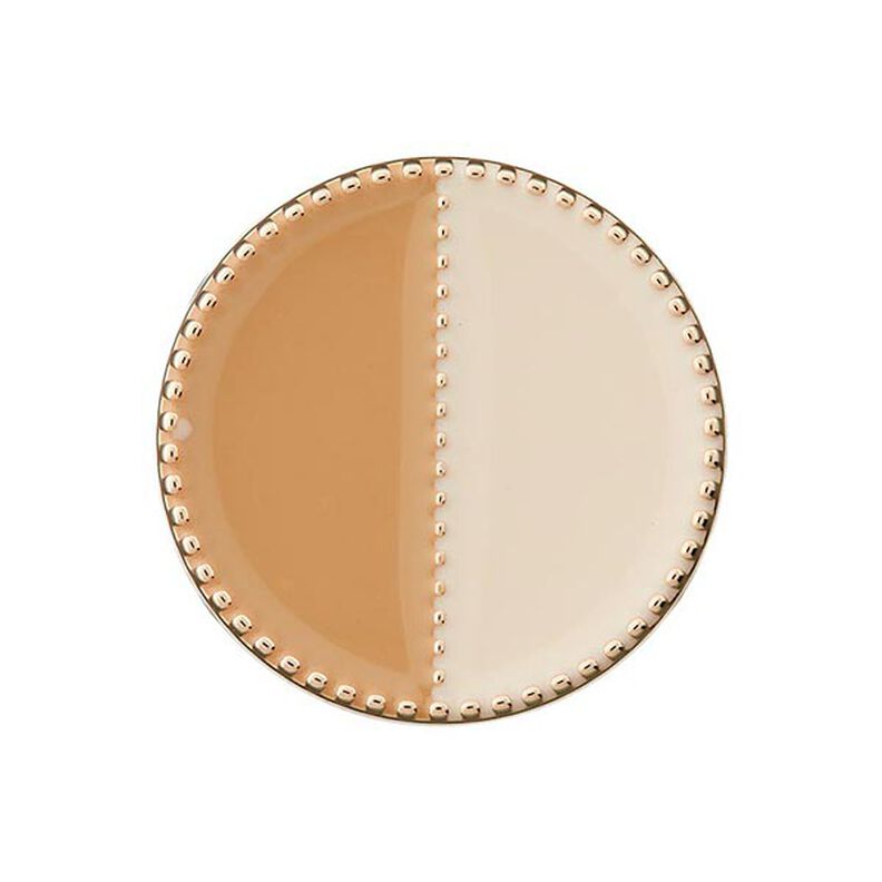 Metal Polyester Shank Button [ Ø23 mm ] – light brown/offwhite,  image number 1