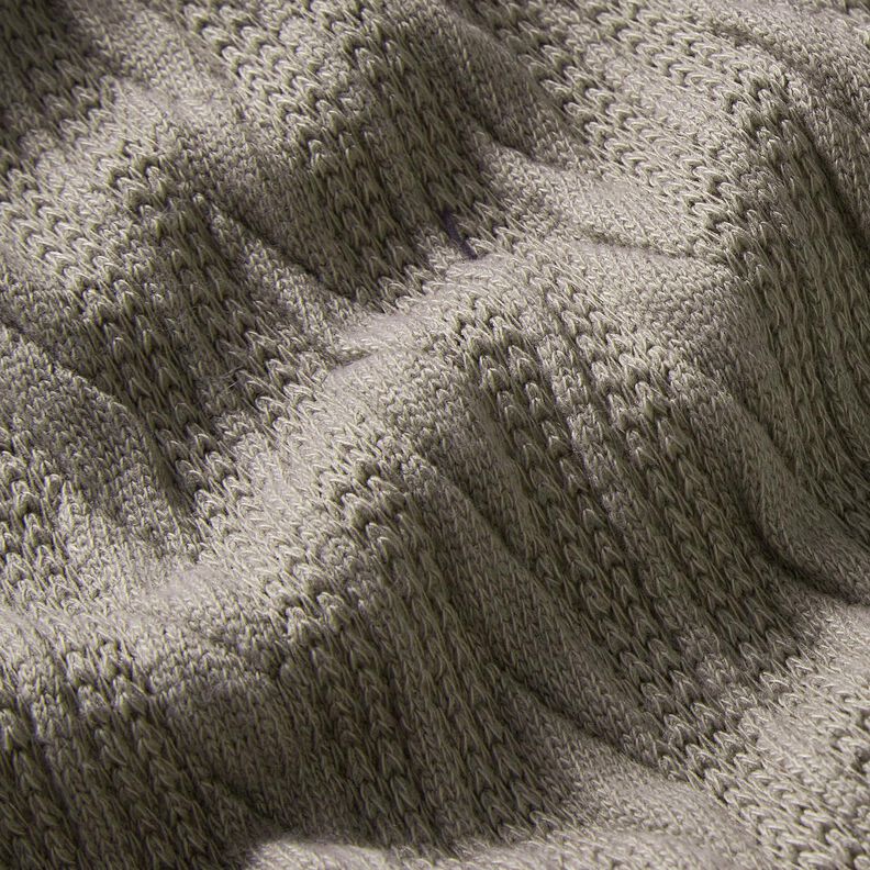 Knit Cloqué Cable-knit print – silk grey,  image number 2