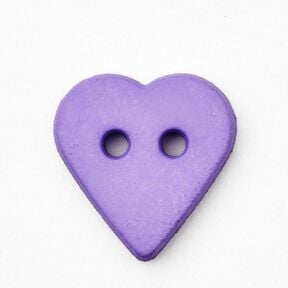 Heart-shaped button [Ø 15 mm] – lavender, 