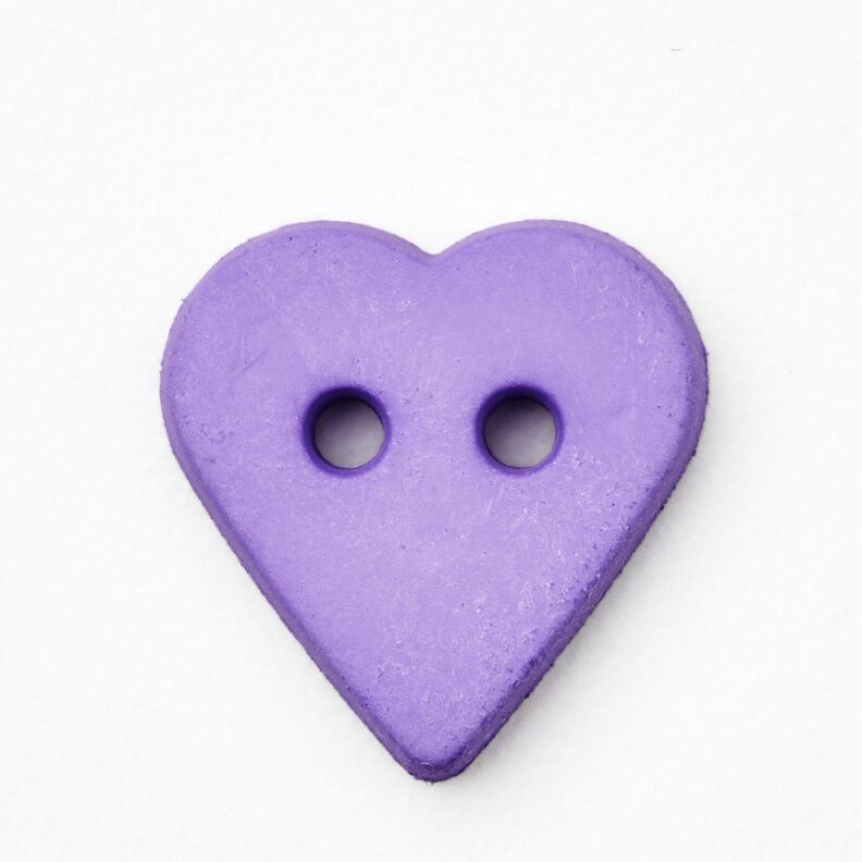 Heart-shaped button [Ø 15 mm] – lavender,  image number 1