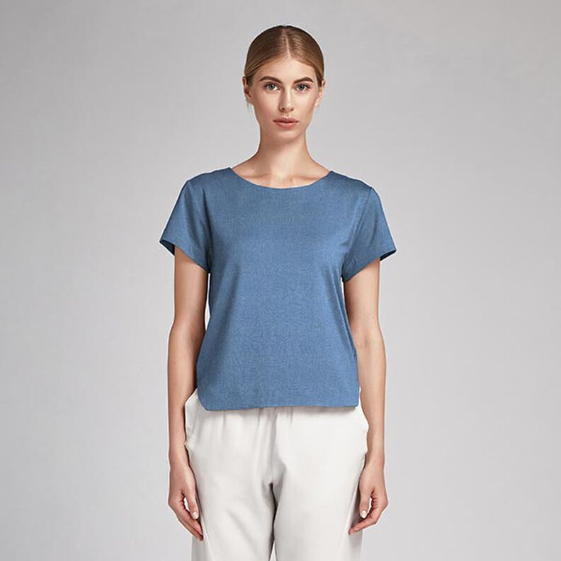 Denim-Look Cotton Chambray – blue,  image number 4