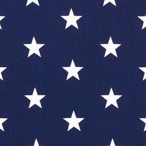 Cotton Poplin Large Stars – navy blue/white, 