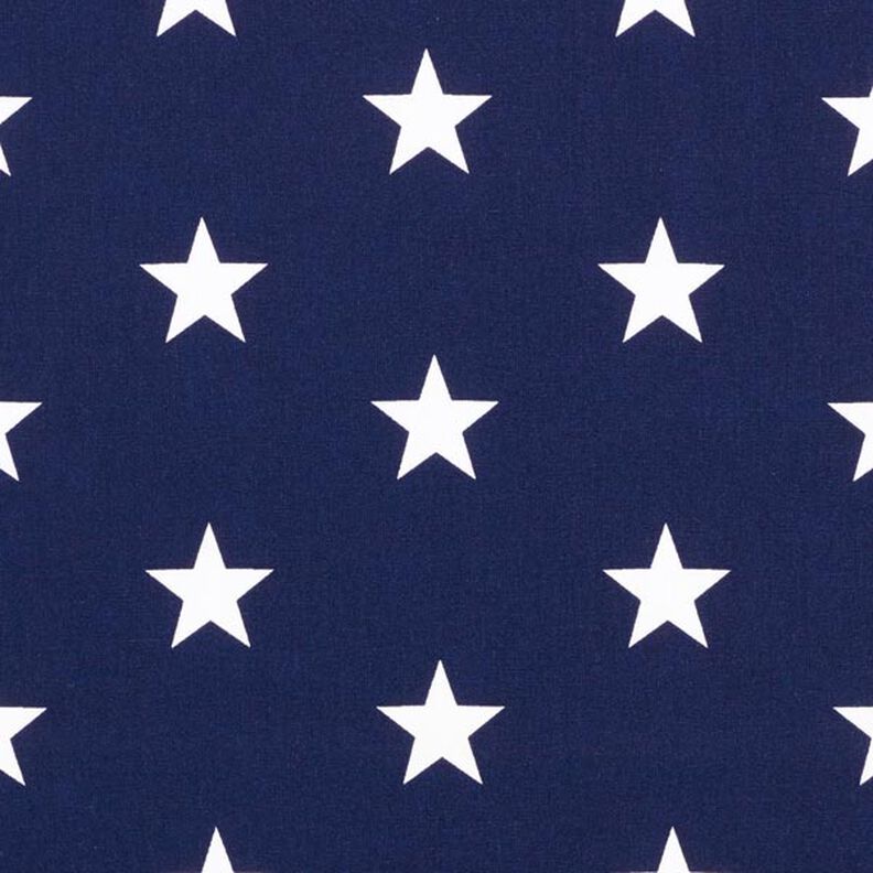 Cotton Poplin Large Stars – navy blue/white,  image number 1