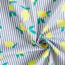 Stretch Poplin Stripes and lemons – white/indigo,  thumbnail number 3