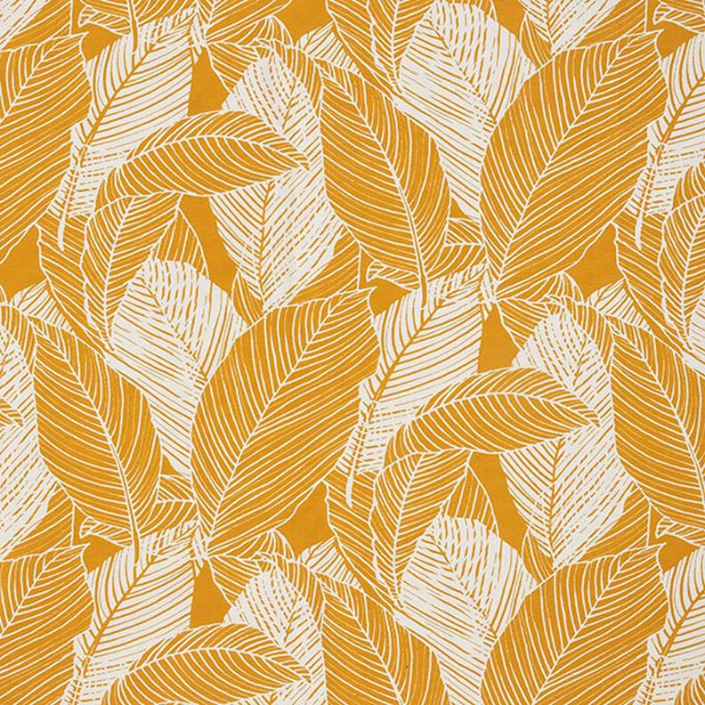 Decor Fabric Canvas large leaves – curry yellow,  image number 1