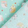 Poplin Cute Owls  – aqua blue,  thumbnail number 4