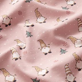 Cotton Jersey Gnomes in the snow – rosé, 