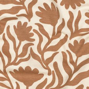 Brushed Sweatshirt Fabric unbleached Flowers | Poppy Fabrics – cream/fawn, 