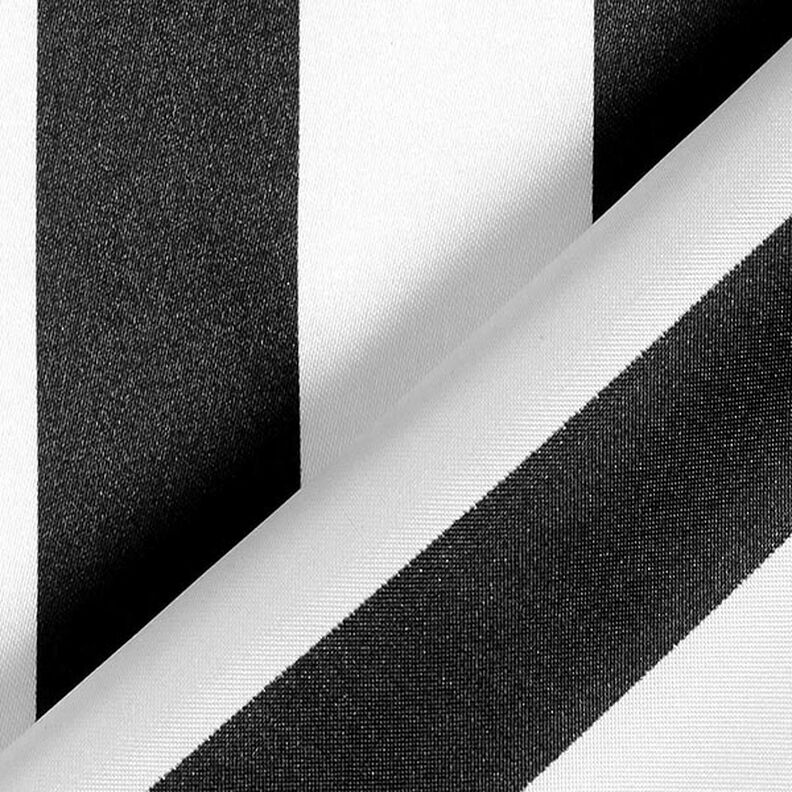 Polyester satin, wide vertical stripes – black/white,  image number 4