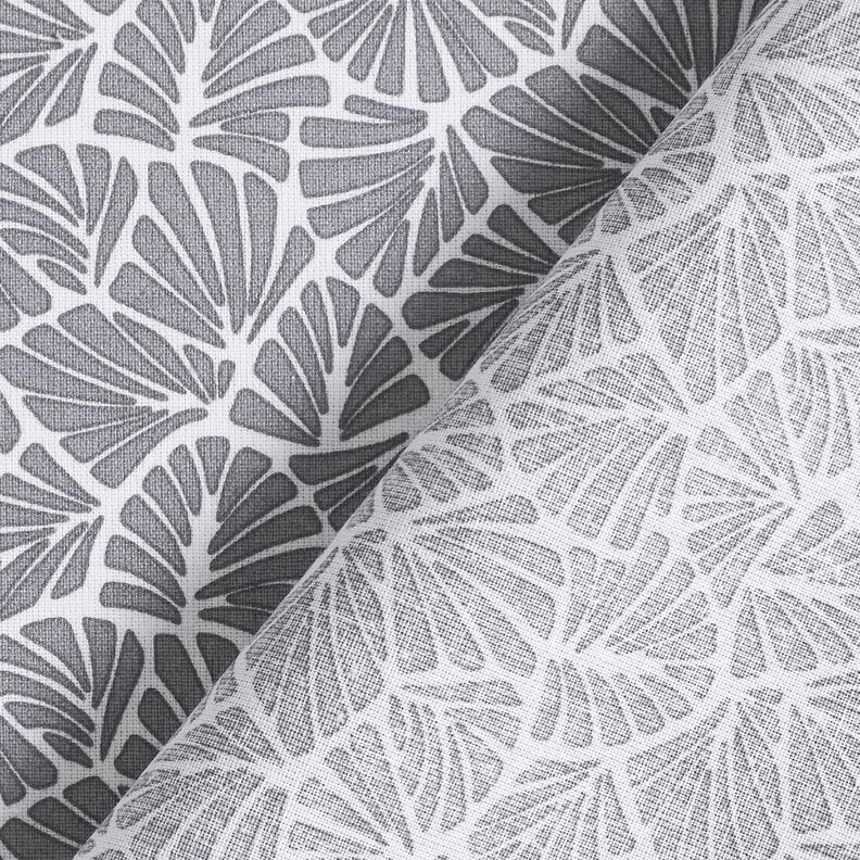 Coated Cotton abstract mini leaves – grey/white, image number 5
