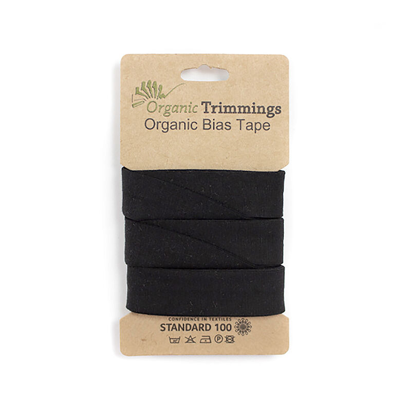 Bias binding Organic Cotton Jersey [3 m | 20 mm] – black,  image number 1