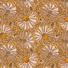 Decor Fabric Half Panama Big Flowers – dark beige/curry yellow,  thumbnail number 1