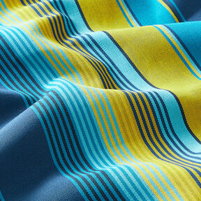 Outdoor Fabric Canvas Stripes – blue/mustard, 
