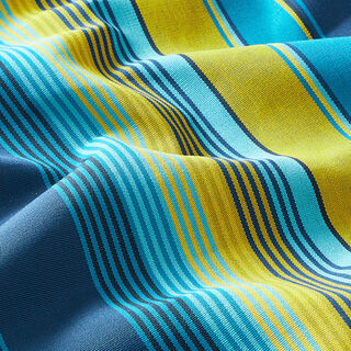 Outdoor Fabric Canvas Stripes – blue/mustard, 