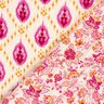 Quilted Fabric Muslin Ethnic flowers – offwhite/pink,  thumbnail number 1