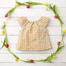 Double Gauze/Muslin Yarn dyed gingham – antique gold/white | Remnant 110cm,  thumbnail number 6
