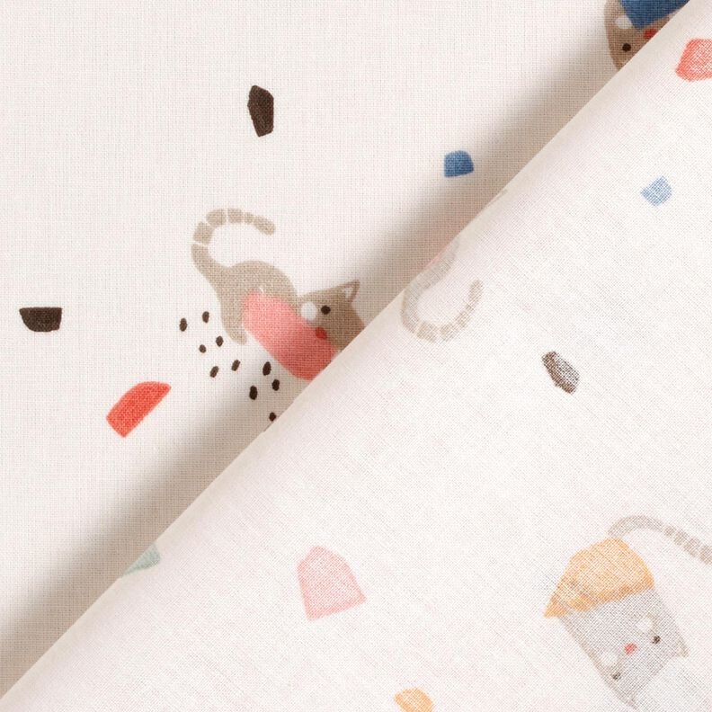 Cotton Poplin Cat Confetti – ivory/light taupe, image number 4