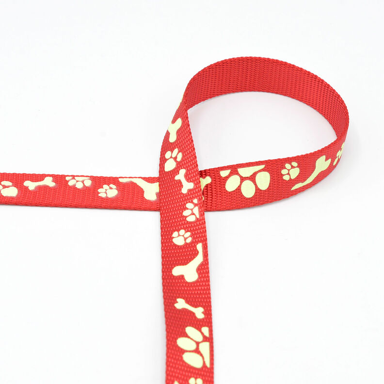 Reflective woven tape Dog leash [20 mm]  – red,  image number 2