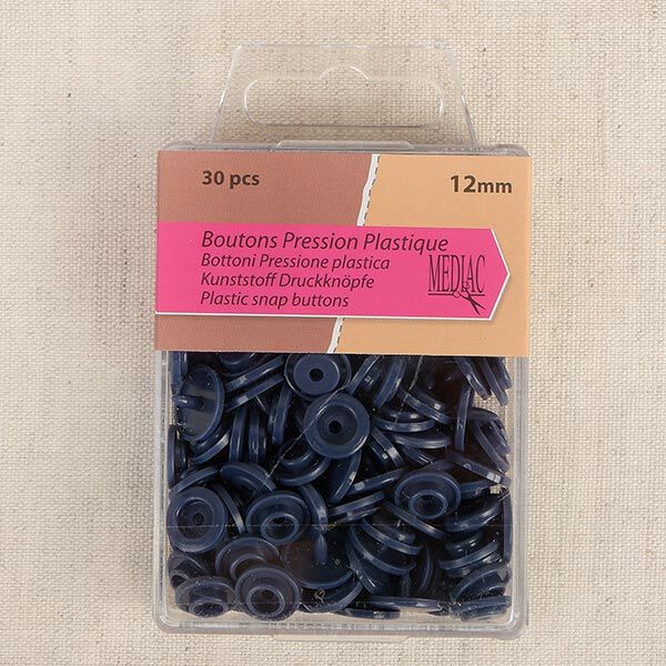 Press Fasteners [ 30 pieces / Ø12 mm   ] – navy blue,  image number 1