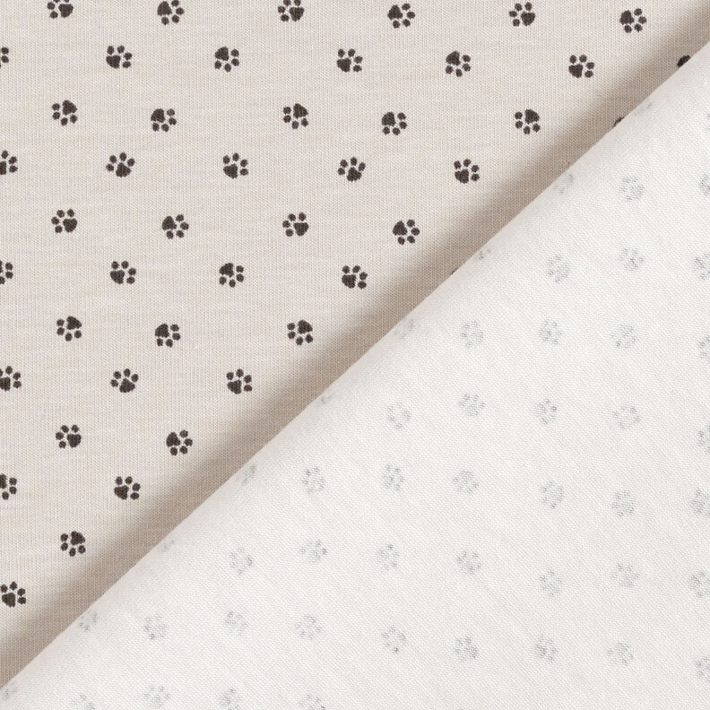 Cotton Jersey paw prints – misty grey,  image number 4