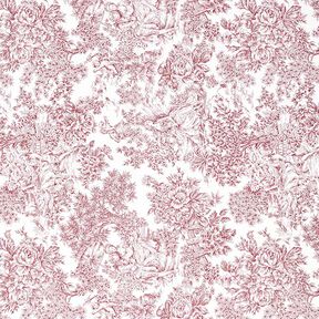 Decor Fabric Canvas romance – white/carmine, 