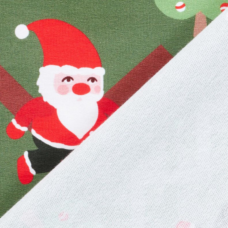 French terry Santa Claus | Glitzerpüppi – pine/fire red, image number 4