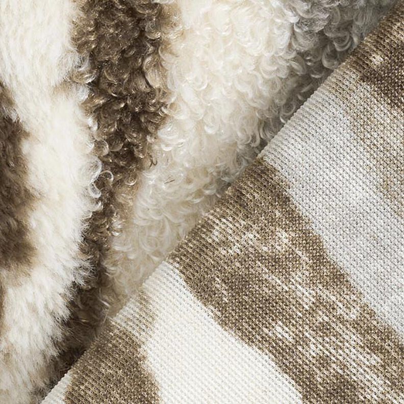 abstract stripes faux fur – offwhite/taupe,  image number 4