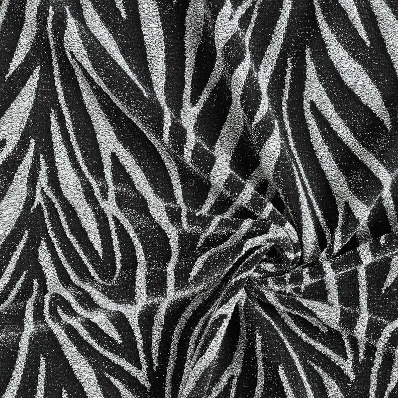 Glitter jersey zebra stripes – black/metallic silver,  image number 4