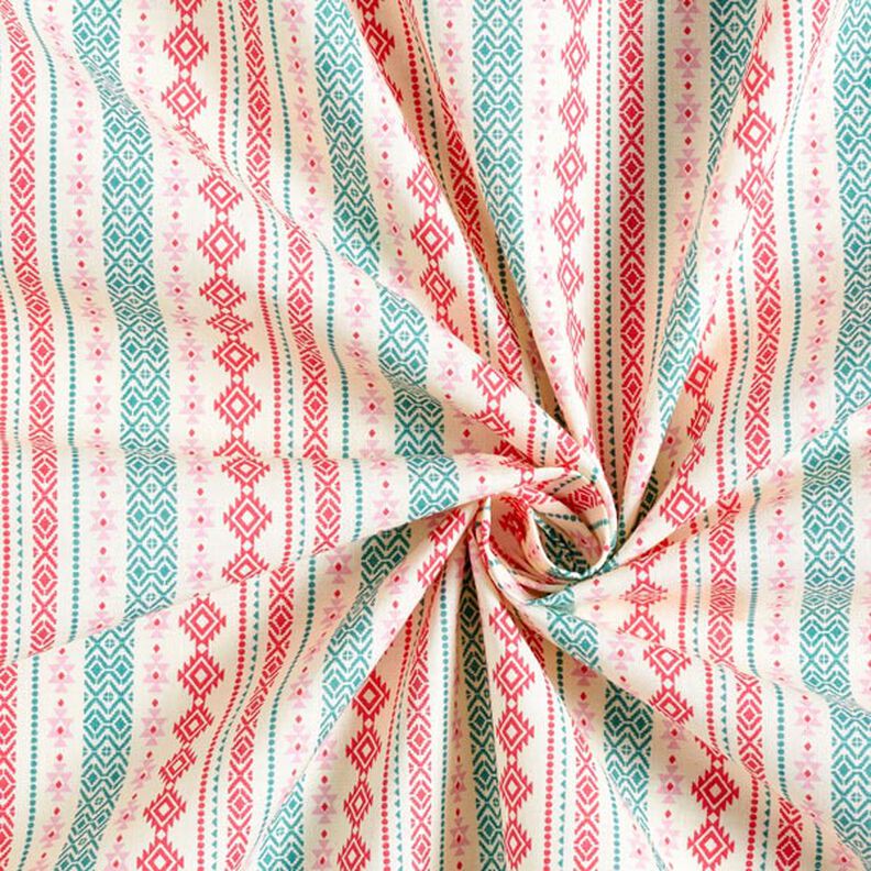 Cotton Cretonne Ethnic – peppermint/pink,  image number 4