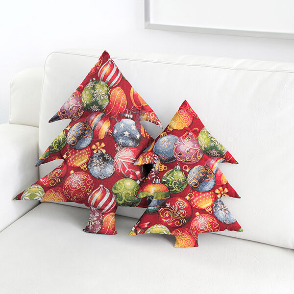 Decor Fabric Tapestry Fabric Christmas Tree Baubles – carmine,  image number 7