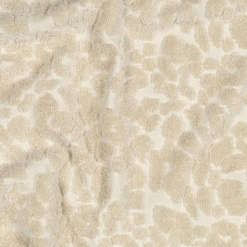 Towelling Fabric Stretch leopard print  – sand,  image number 2