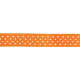 Polka Dots Ribbon - neon orange/white, 
