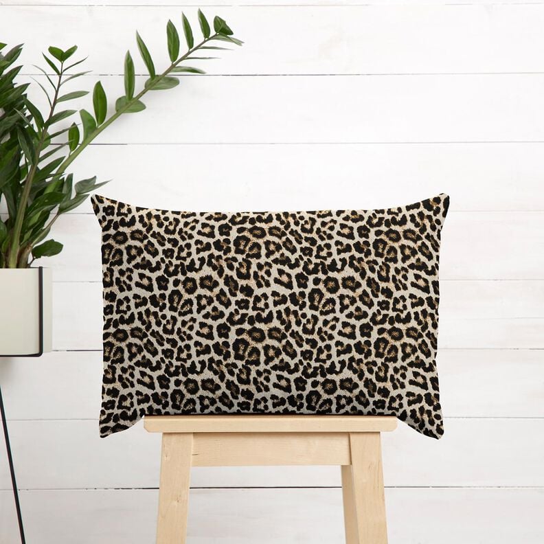 Decor Fabric Jacquard woven leopard pattern – light beige/black,  image number 5