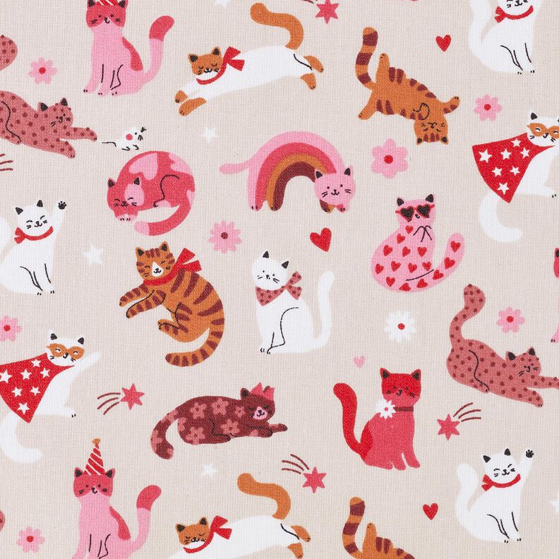 Coated Cotton playful kittens – rosé, image number 5