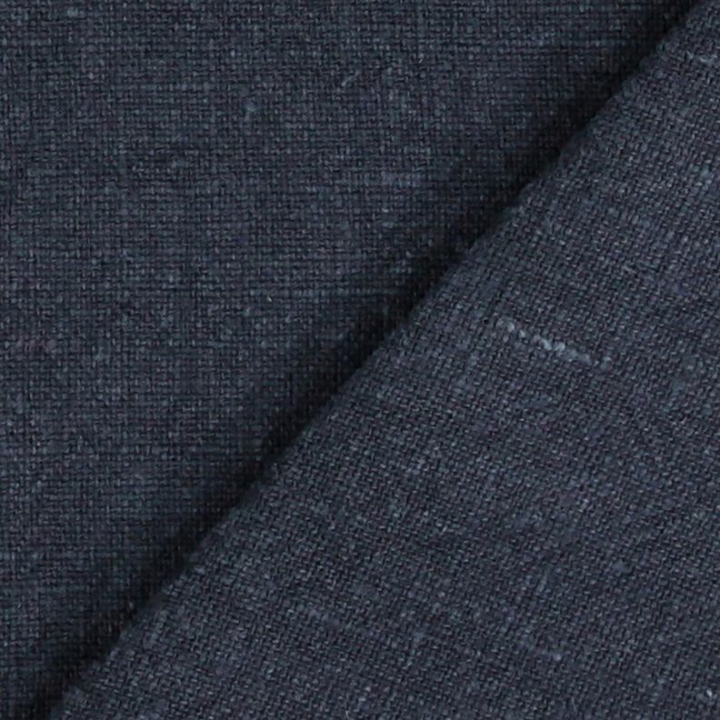 Linen fabric ramie mix stonewashed, heavy quality – midnight blue, image number 3