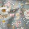 Decor Fabric Half Panama Flower Garden – dove blue/pink,  thumbnail number 2
