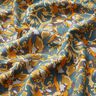 viscose fabric abstract sea of flowers – blue spruce/curry yellow,  thumbnail number 2