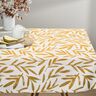 Decor Fabric Half Panama minimalist leaves – mustard/natural,  thumbnail number 7