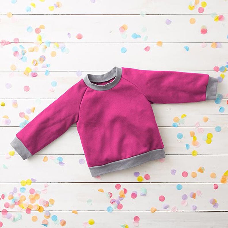 Light Cotton Sweatshirt Fabric Plain – intense pink,  image number 7