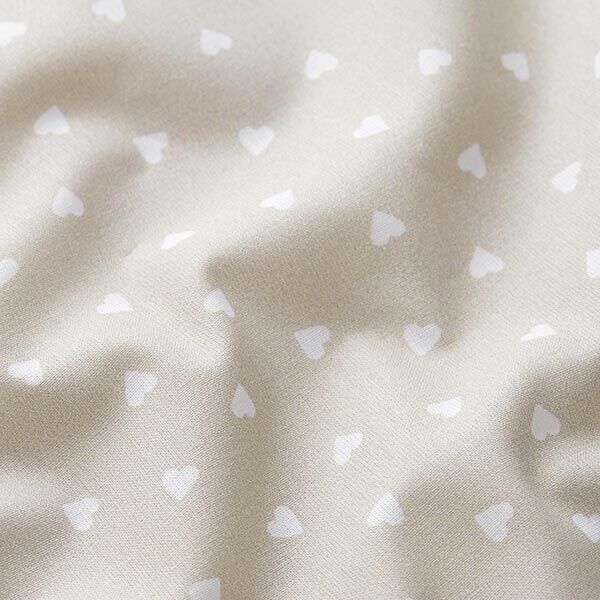 Scattered hearts organic cotton poplin – greige,  image number 2