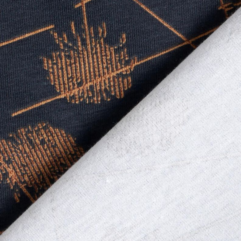 Cotton Jersey Abstract Plants – blue-black/light brown, image number 4