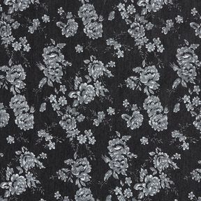Chambray Small Roses – black/white, 